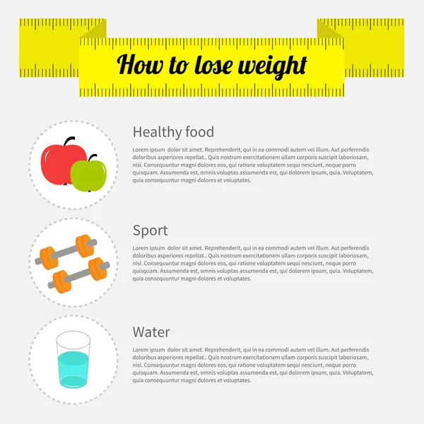 How to lose weight infographic — Stock Vector