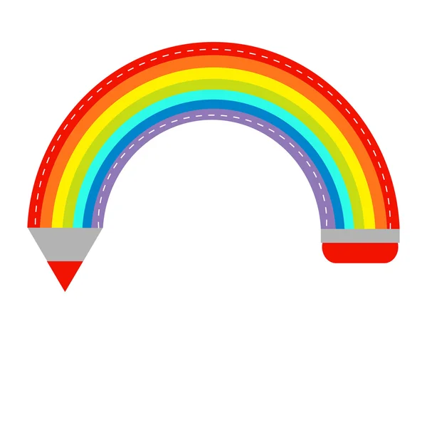 Buntstift in Form eines Regenbogens — Stockvektor