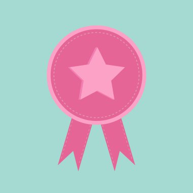 Star ve kurdeleler ile rozet.