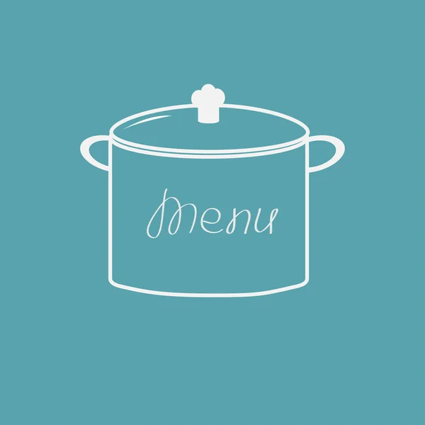 Menu couverture avec casserole . — Image vectorielle