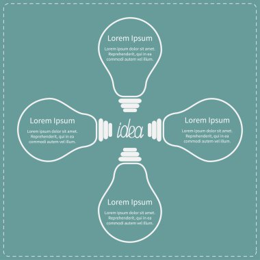 dört büyük ampul kontur.