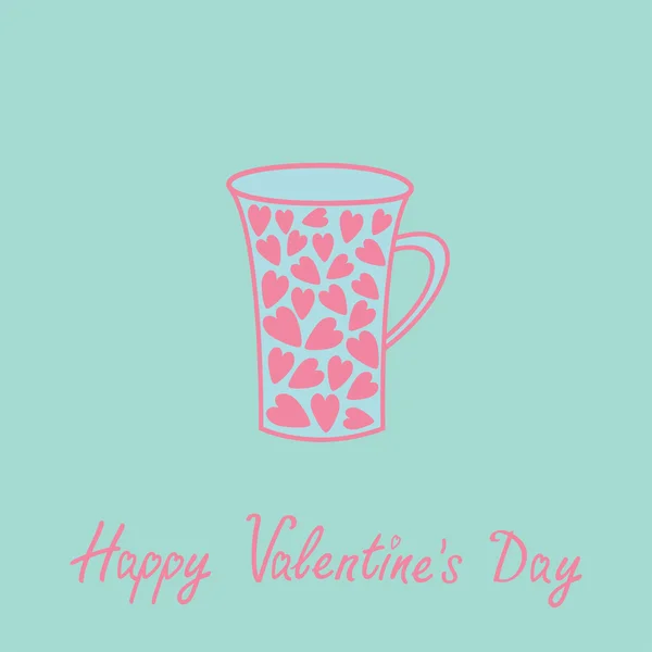 Taza de amor con corazones — Vector de stock