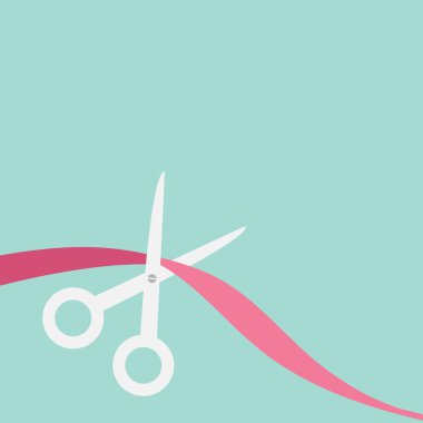 Scissors cut ribbon on the left clipart