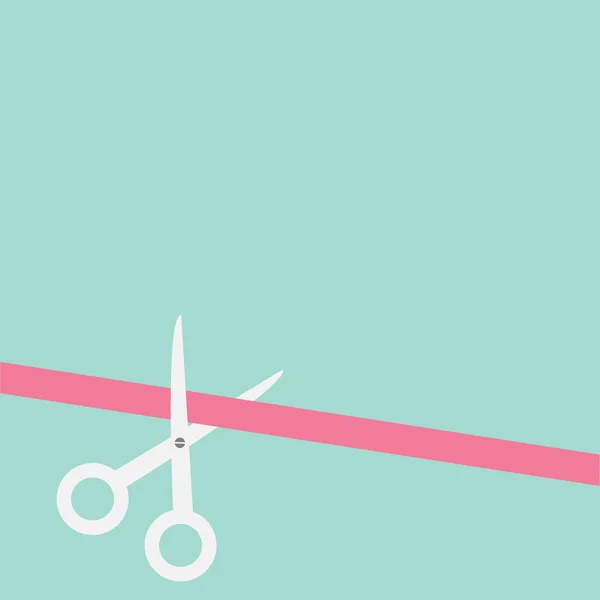 Ciseaux coupés ruban droit sur la gauche — Image vectorielle