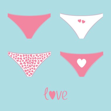 Set of women's pink underwear panties clipart