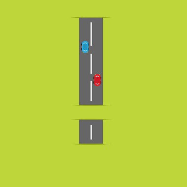 otomobil ile ünlem yol işareti