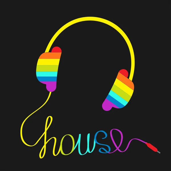 Auriculares arco iris con cable — Archivo Imágenes Vectoriales