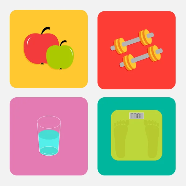 Healthy life style icon set. — Stock Vector