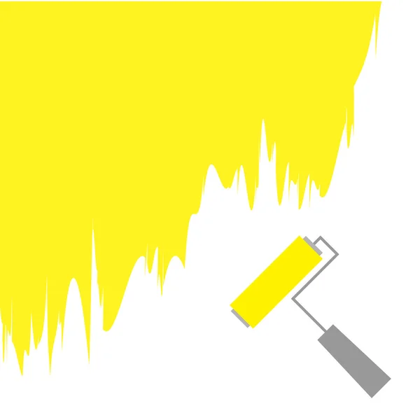 Gelbe Farbwalze — Stockvektor