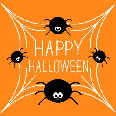 dört karikatür örümcek web