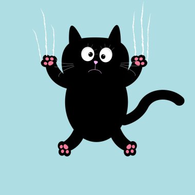 Cartoon black cat clipart