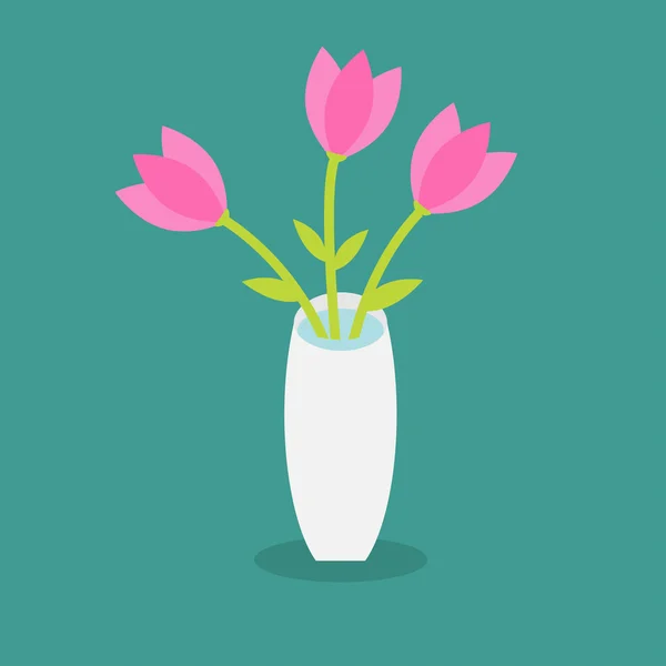 Ramo de flores de tulipán rosa — Vector de stock