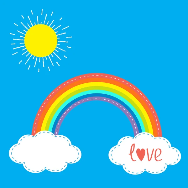 Nuvole arcobaleno e sole — Vettoriale Stock