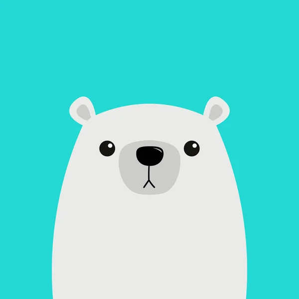 Faţă Albă Pui Urs Polar Animalul Arctic Drăguț Desene Animate — Vector de stoc