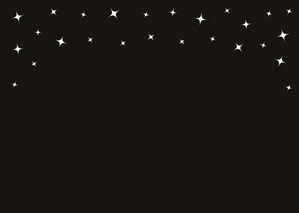 輝く背景 星輝きの記号を設定します クリスマスの誕生日カードの装飾 かわいいフレーム 雀や星 効果が上がってる フラットデザイン 黒の背景 ベクターイラスト — ストックベクタ