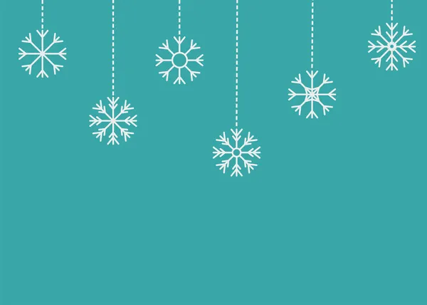 Зимова Ікона Сніжинки Шість Білих Висячих Сніжинок Дешева Лінія Веселого — стоковий вектор