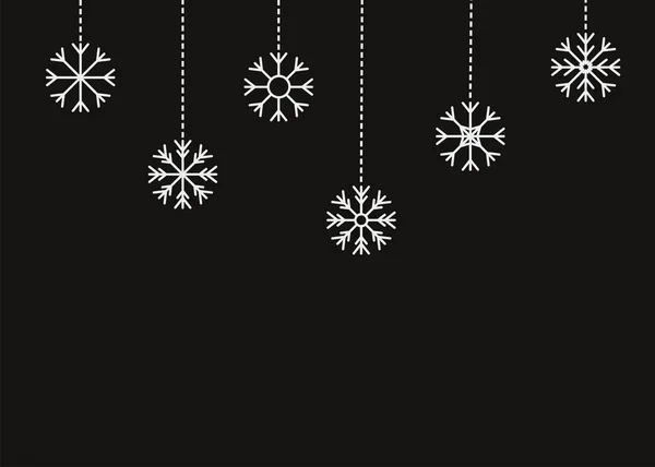 Sechs Weiße Hängende Schneeflocken Frohe Weihnachten Schneeflocke Winter Icon Set — Stockvektor
