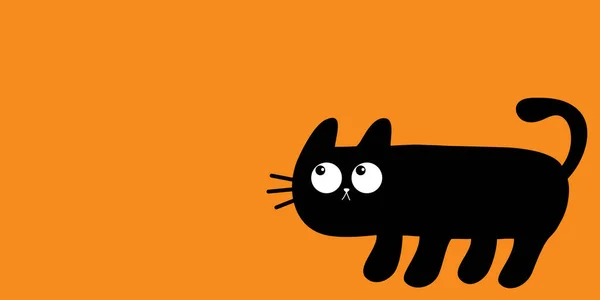 Drôle Chat Long Mignon Kawaii Dessin Animé Bébé Animal Compagnie — Image vectorielle