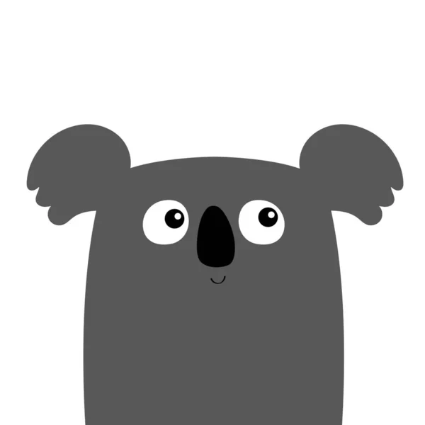 Urso Bonito Coala Personagem Desenhos Animados Kawaii Cara Engraçada Feliz — Vetor de Stock