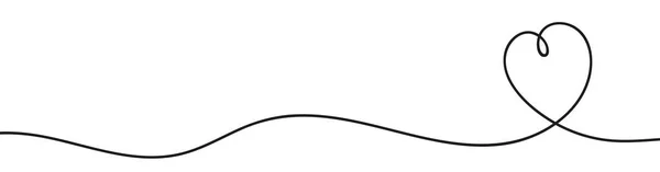 Herz Eine Linie Hand Draw Doodle Kontinuierliche Linienkunst Schwarze Herzen — Stockvektor
