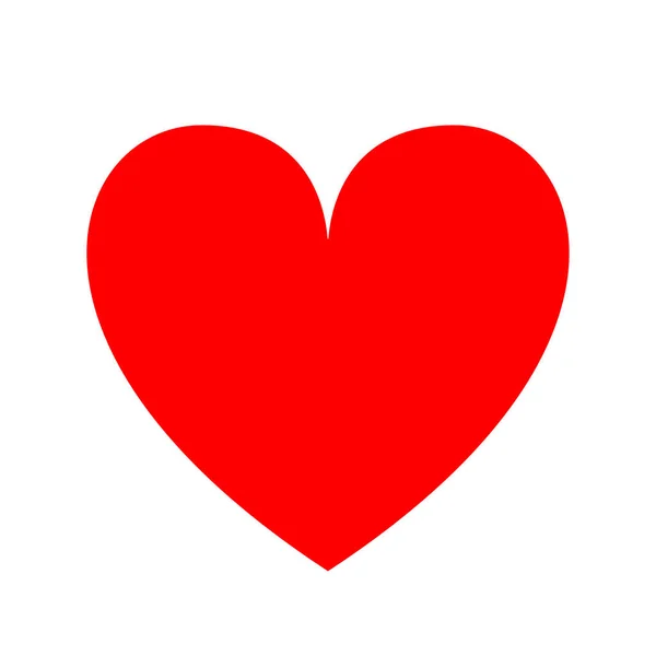 Icône Coeur Rouge Joyeuse Saint Valentin Symbole Amour Forme Simple Graphismes Vectoriels
