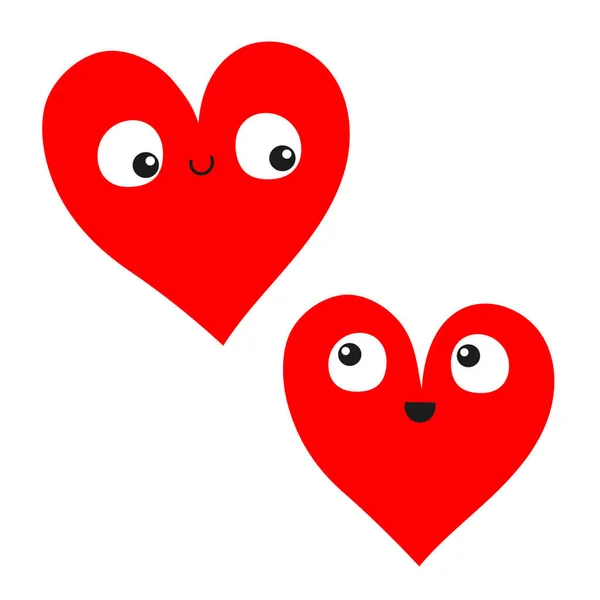 Two Hearts Emoji Couple Happy Valentines Day Red Heart Icon — Stockvector