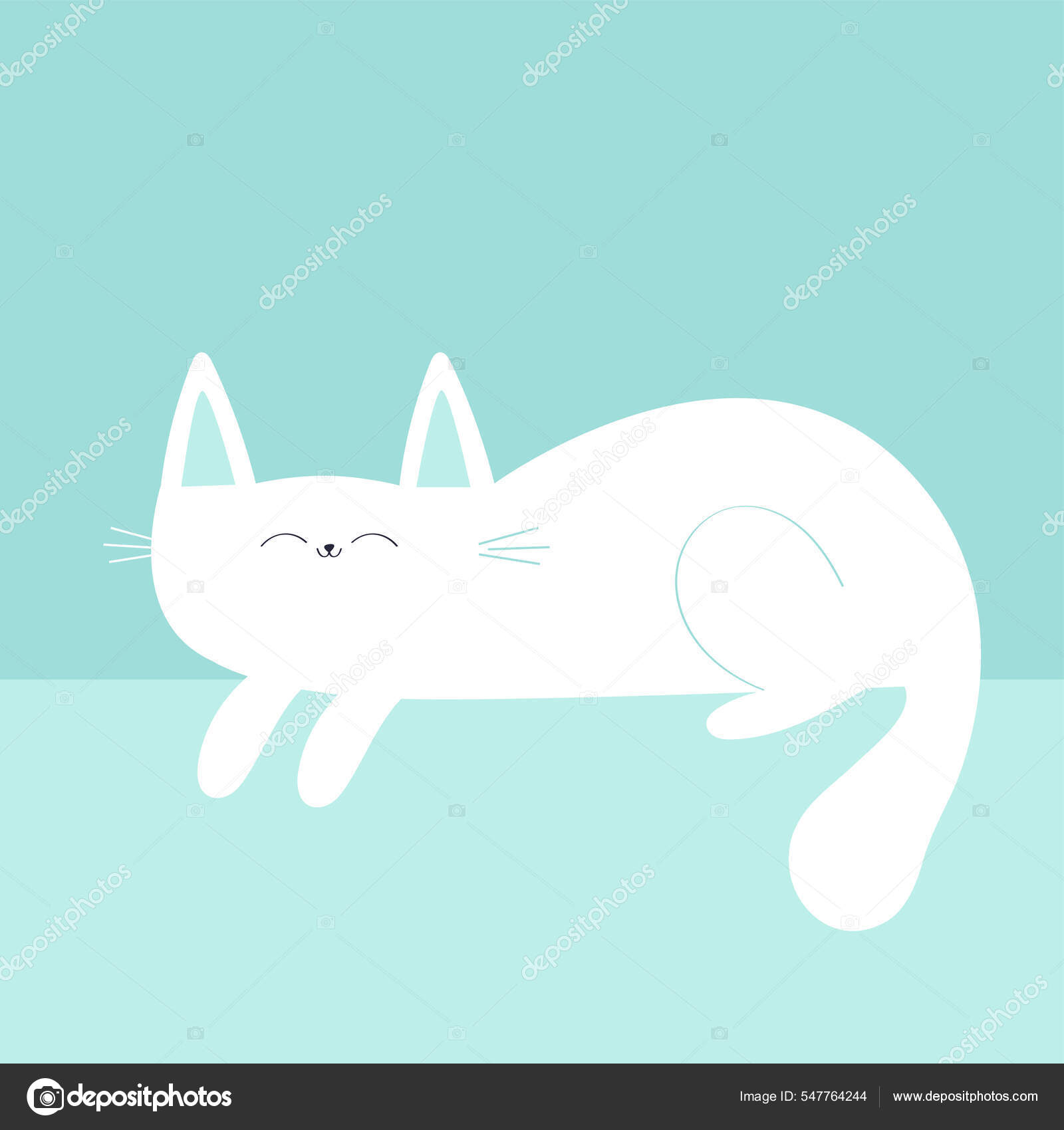 Cute Sitting Cat Icon. Funny Cartoon Character. Kawaii Animal