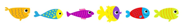 물고기 아이콘 귀여운 재밌는 캐릭터 아쿠아리움 아이들 집이요 고립되어 디자인 스톡 벡터