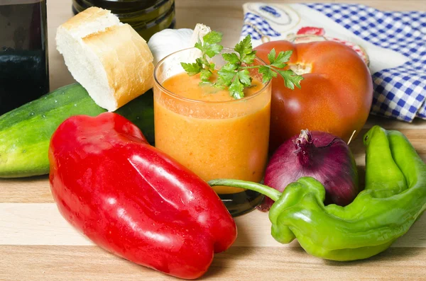 Soup of vegetable in glass — Stock Photo, Image