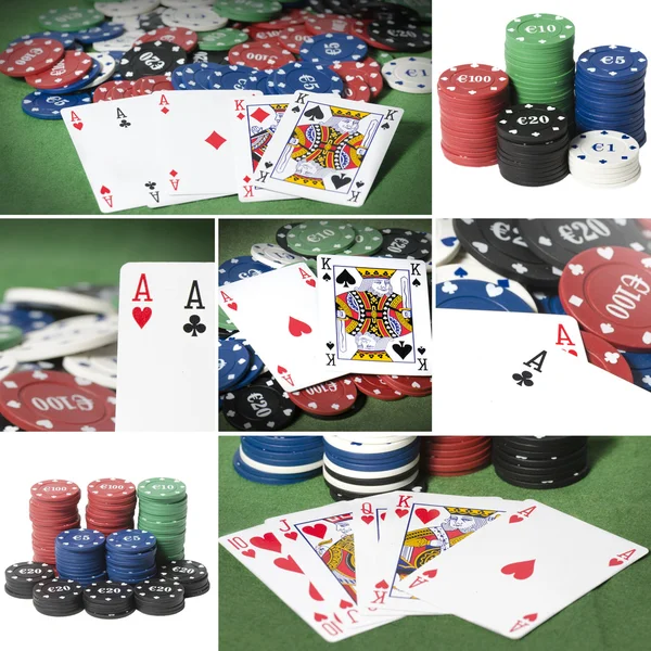 Colagem de poker — Fotografia de Stock