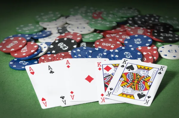 Full aces and king — Stock Photo, Image