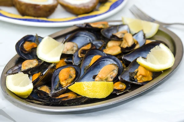 Piatto di cozze — Foto Stock