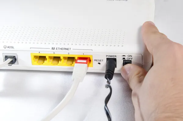 Num router Fotografia De Stock