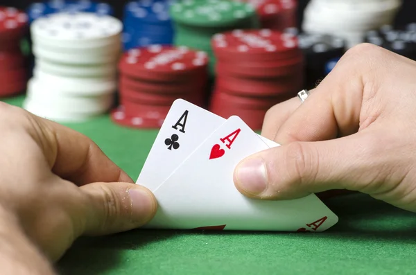 Ás duplo no poker — Fotografia de Stock