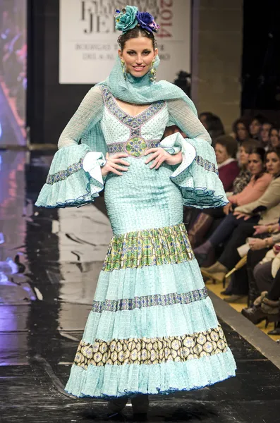 Jerez, Spain - FEBRUARY 9, 2014: Models walk during the Pasarela Flamenca Jerez 2014 — Stock Photo, Image