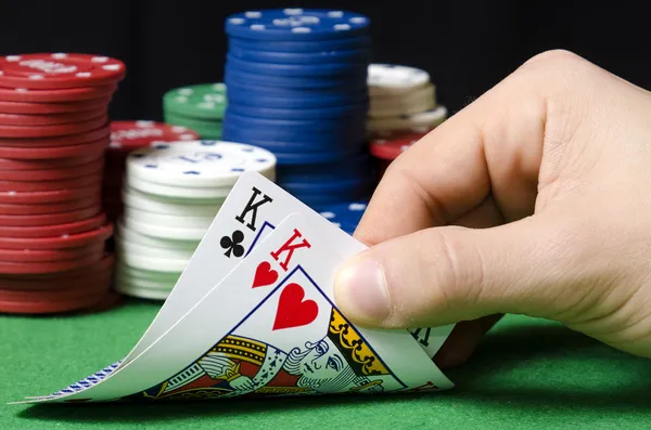 Kings pokerde çifti — Stok fotoğraf