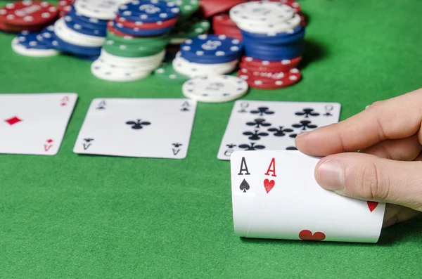 Doppio asso nel poker — Foto Stock