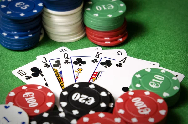 Royal Flush in poker — Stock Photo, Image