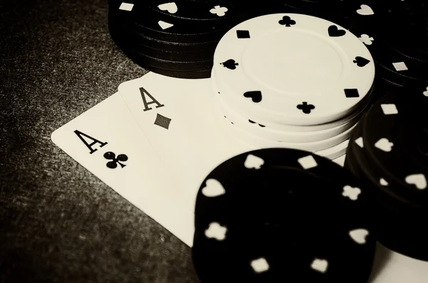Double ace in poker — Stock Photo, Image