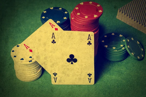 Çift as Poker — Stok fotoğraf