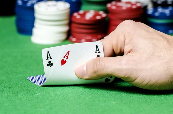 Doppio asso nel poker — Foto Stock