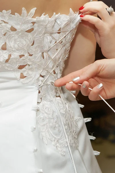 Korzet svatební šaty — Stock fotografie