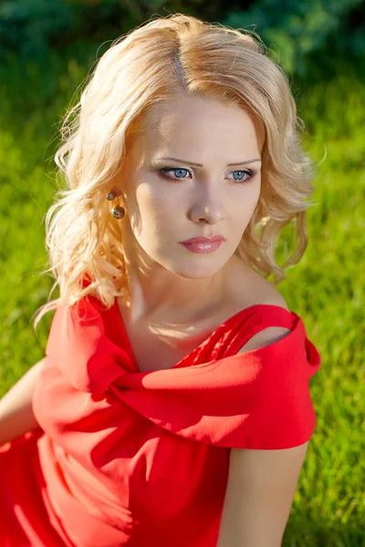 Lady in Red — Stock Photo, Image