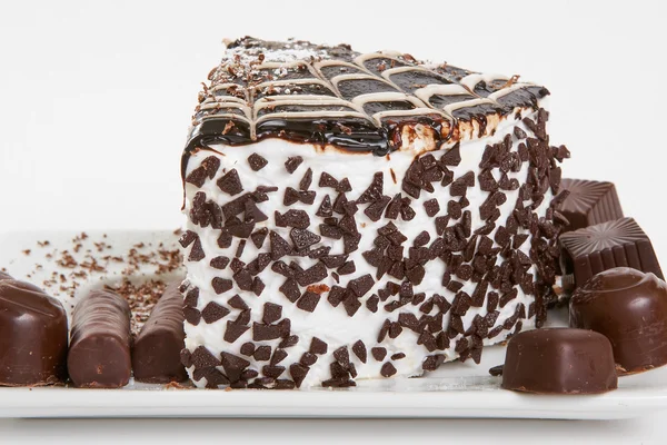 Egy szelet csokitorta. — Stock Fotó