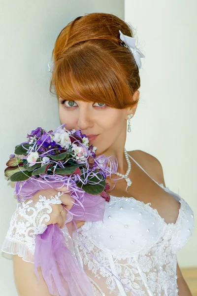 Portrait redhead charming Bride — Stock Photo, Image
