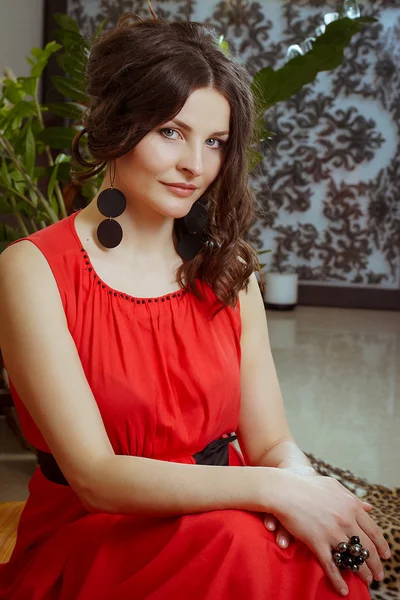 Lady in Red — Stock Photo, Image