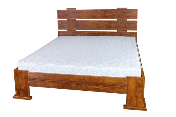 Vintage wooden bed — Stock Photo, Image