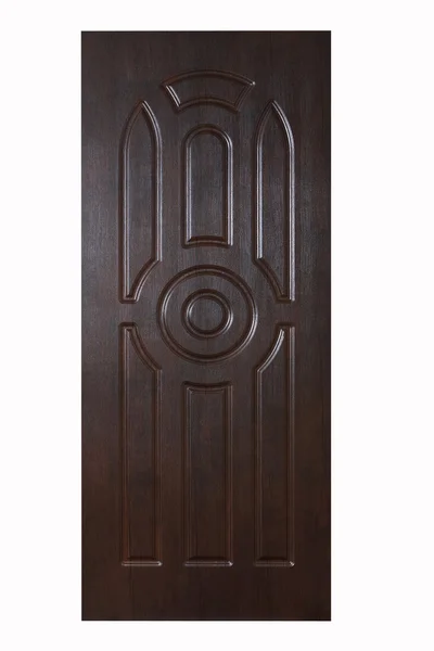 Porta de madeira isolada em branco — Fotografia de Stock