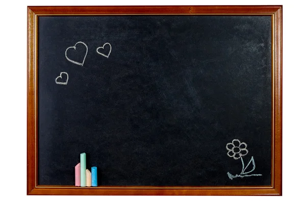 Blank chalkboard in wooden frame — Stock Photo, Image