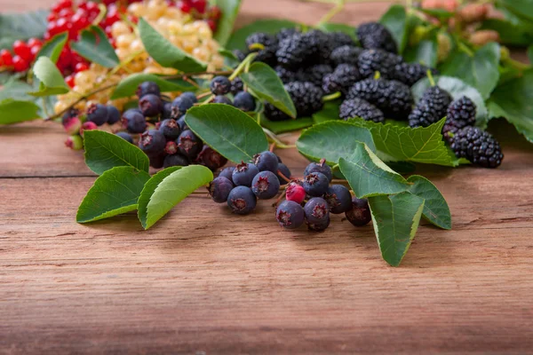 Berries on Wooden Background — Stock Photo, Image